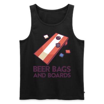 Jeu de Cornhole Tenue de trou de maïs avec Cornhole - Débardeur bio Premium Homme - noir - Devant - Michal (187cm)
