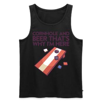 Jeu de Cornhole Tenue de trou de maïs avec Cornhole - Débardeur bio Premium Homme - noir - Devant - Michal (187cm)