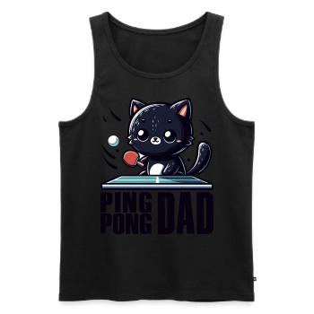 Table Tennis Katze Pingpong Black Cat Dad Outfit - Débardeur bio Premium Homme - noir - Devant - Michal (187cm)