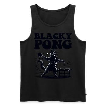 Table Tennis Katze Pingpong Black Cat Dad Outfit - Débardeur bio Premium Homme - noir - Devant - Michal (187cm)