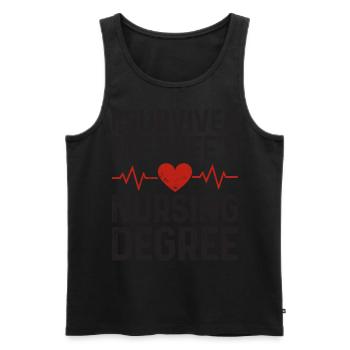 I graduated from nursing school - Men's Premium Organic Tank Top - black - Front - AI Model Male 178 light (178cm)