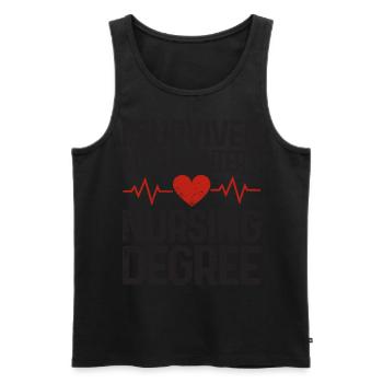 I graduated from nursing school - Men's Premium Organic Tank Top - black - Front - AI Model Male 178 light (178cm)