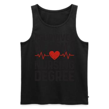 I graduated from nursing school - Men's Premium Organic Tank Top - black - Front - AI Model Male 178 light (178cm)