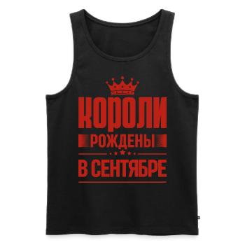 King Born In September Russia King Russian - Men's Premium Organic Tank Top - black - Front - AI Model Male 178 light (178cm)