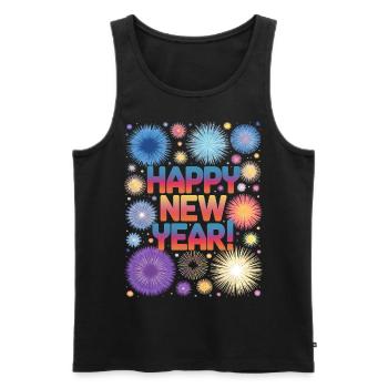 Bonne Année Feux d’artifice Fusée Tenue de réveillon du Nouvel An - Débardeur bio Premium Homme - noir - Devant - Michal (187cm)