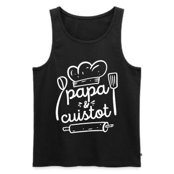 Papa et Cuistot Cadeau Papa Cuisine Barbecue - Débardeur bio Premium Homme - noir - Devant - Michal (187cm)