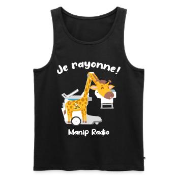 Je rayonne Manip radio Girafe Radiologie médicale - Débardeur bio Premium Homme - noir - Devant - AI Model Male 178 light (178cm)