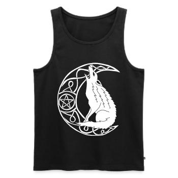 Heulen des weißen Wolfes - Männer Premium Bio Tank Top - Schwarz - Vorne - AI Model Male 178 light (178cm)