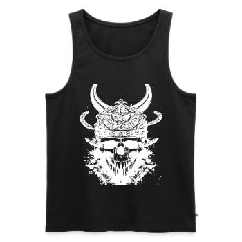 Crâne viking - Débardeur bio Premium Homme - noir - Devant - Michal (187cm)