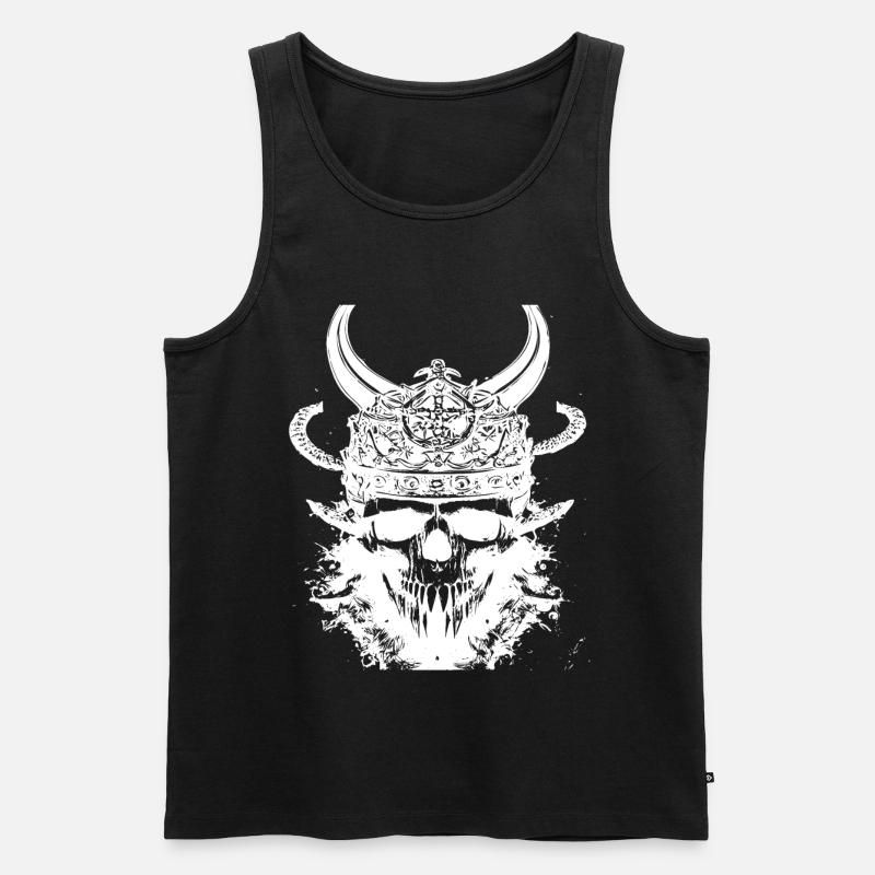 Wikinger Schädel - Männer Premium Bio Tank Top - Schwarz