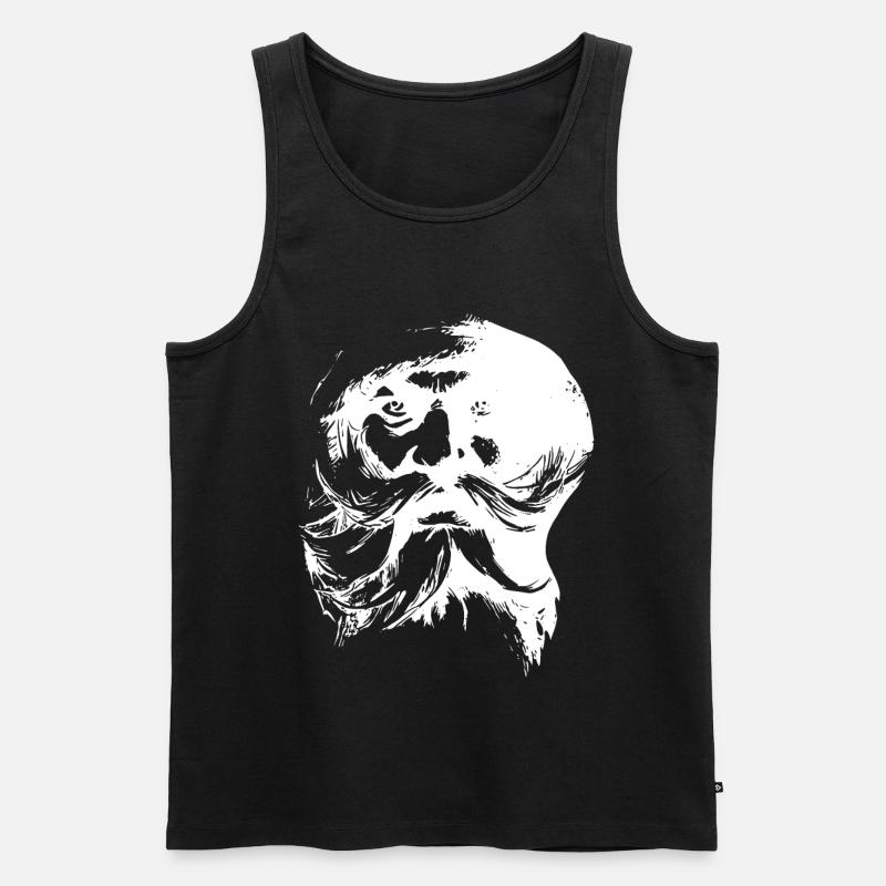 Retro Weihnachtsmann Gesicht - Männer Premium Bio Tank Top - Schwarz