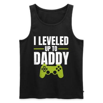 I Leveled Up to Daddy - Männer Premium Bio Tank Top - Schwarz - Vorne - AI Model Male 178 light (178cm)