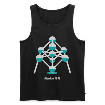Atomium 1958 - Männer Premium Bio Tank Top - Schwarz - Vorne - Michal (187cm)