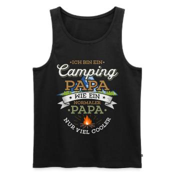 Camping Papa Lagerfeuer Camper Zelten Campingplatz - Männer Premium Bio Tank Top - Schwarz - Vorne - Michal (187cm)