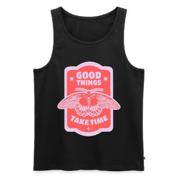 Patience & Growth – Aesthetic Motive - Men's Premium Organic Tank Top - black - Front - AI Model Male 178 light (178cm)