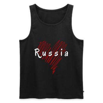 J’aime la Russie, la fierté russe - Débardeur bio Premium Homme - noir - Devant - Michal (187cm)
