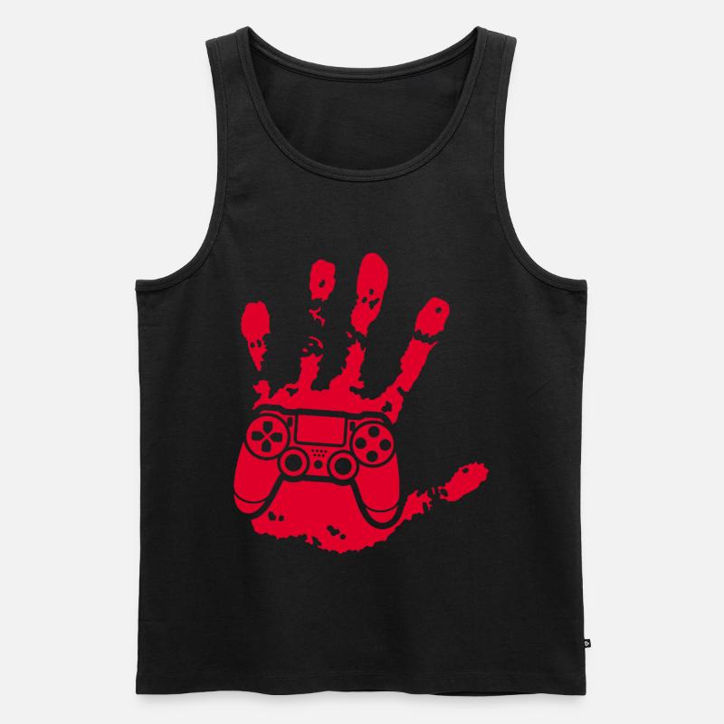 Der Gamer in dir (rot) - Männer Premium Bio Tank Top - Schwarz