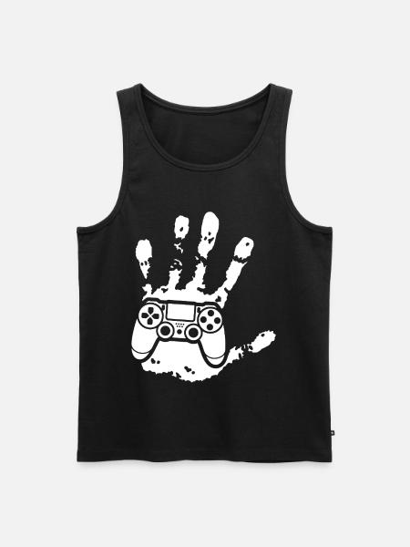 Der Gamer in dir (weiß) - Männer Premium Bio Tank Top - Schwarz