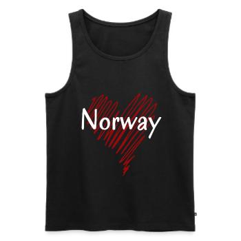 I love Norway, Norwegian pride - Men's Premium Organic Tank Top - black - Front - Michal (187cm)