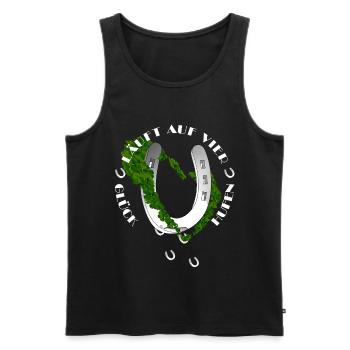 Naturinspiriertes Hufeisen mit Klee - Männer Premium Bio Tank Top - Schwarz - Vorne - AI Model Male 178 light (178cm)