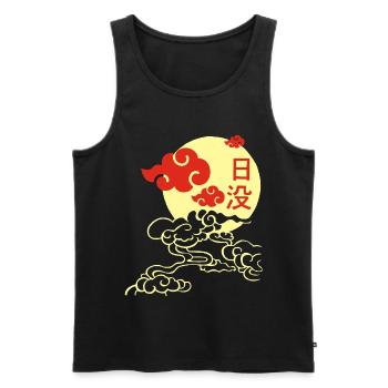 Japanese Sunset - Men's Premium Organic Tank Top - black - Front - Michal (187cm)
