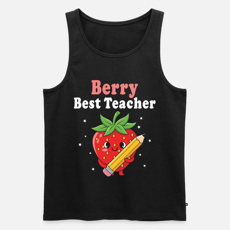 Berry Bester Lehrer Grundschullehrer - Männer Premium Bio Tank Top - Schwarz