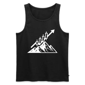 L’ASCENSION D’UN TRADER – PAS DE CHANCE, JUSTE DE L’HABILETÉ - Débardeur bio Premium Homme - noir - Devant - AI Model Male 178 light (178cm)