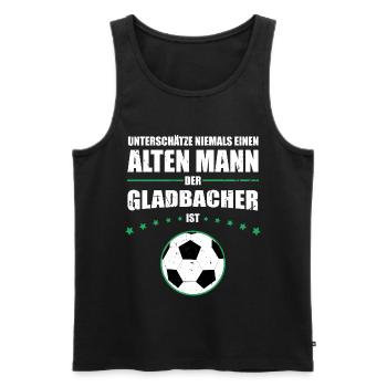 Alter Mann - Mönchengladbach Fan | Vintage Edition - Männer Premium Bio Tank Top - Schwarz - Vorne - Michal (187cm)