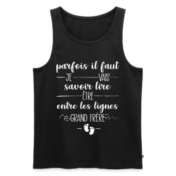 Ankündigung des zukünftigen Big Brother Babys - Männer Premium Bio Tank Top - Schwarz - Vorne - Michal (187cm)