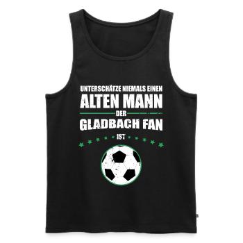 Mönchengladbach Geschenk Hooligan Ultras Retro - Männer Premium Bio Tank Top - Schwarz - Vorne - AI Model Male 178 light (178cm)