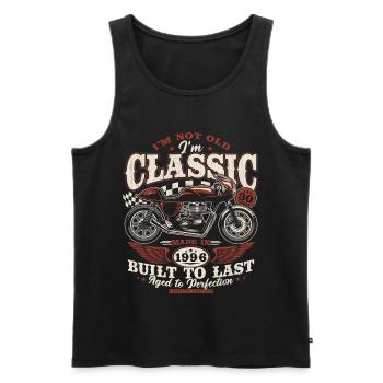 1996 Vintage 30th Birthday Motorcycle Gift - Men's Premium Organic Tank Top - black - Front - Michal (187cm)