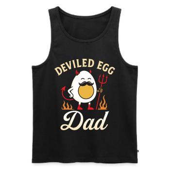 Oeuf farci Papa Dîner de Thanskgiving - Débardeur bio Premium Homme - noir - Devant - Michal (187cm)