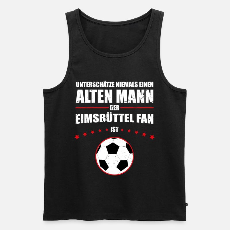 Alter Mann - Eimsbüttel Fußball Fan | Retro - Männer Premium Bio Tank Top - Schwarz