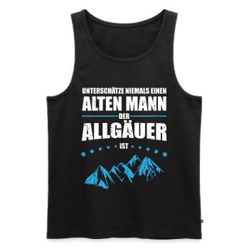 Gift Old Man - Allgäuer | Retro Vintage - Men's Premium Organic Tank Top - black - Front - AI Model Male 178 light (178cm)