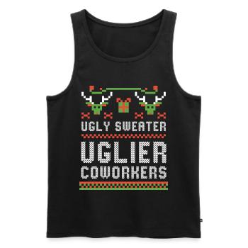 Pull moche Collègues de bureau à la fête de Noël drôles - Débardeur bio Premium Homme - noir - Devant - Michal (187cm)
