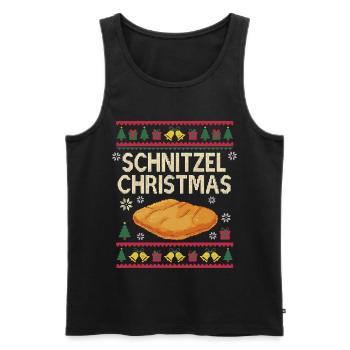 Schnitzel Christmas Xmas Funny Gift Sweet - Men's Premium Organic Tank Top - black - Front - AI Model Male 178 light (178cm)
