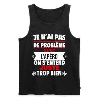 Nur mit Aperitif-Humor - Männer Premium Bio Tank Top - Schwarz - Vorne - Michal (187cm)