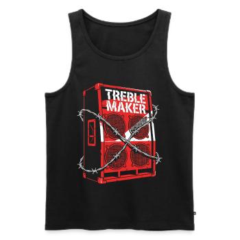 Treble Maker Musique Jeu de mots Techno Rave - Débardeur bio Premium Homme - noir - Devant - Michal (187cm)