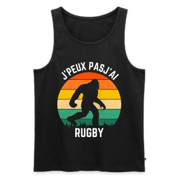 Sasquatch Rugby Retro Soleil - Débardeur bio Premium Homme - noir - Devant - AI Model Male 178 light (178cm)