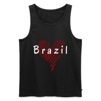 I love Brazil, heart Brazil - Men's Premium Organic Tank Top - black - Front - Michal (187cm)