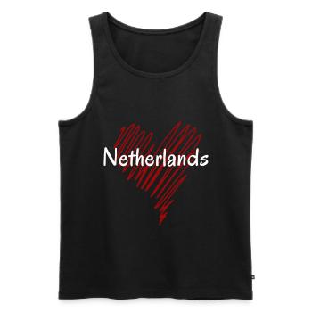 I love Holland, heart Holland - Men's Premium Organic Tank Top - black - Front - Michal (187cm)