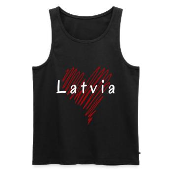 J’aime la Lettonie, c’est le cœur de la Lettonie - Débardeur bio Premium Homme - noir - Devant - AI Model Male 178 light (178cm)