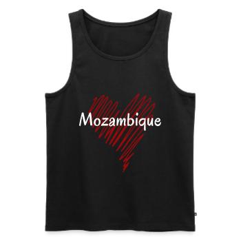 J’aime le Mozambique, le Mozambique de cœur - Débardeur bio Premium Homme - noir - Devant - Michal (187cm)