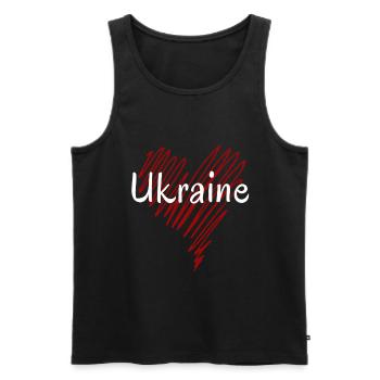 Ich liebe die Ukraine, Herz der Ukraine - Männer Premium Bio Tank Top - Schwarz - Vorne - Michal (187cm)