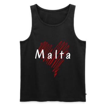 J’aime Malte, c’est le cœur de Malte - Débardeur bio Premium Homme - noir - Devant - AI Model Male 178 light (178cm)
