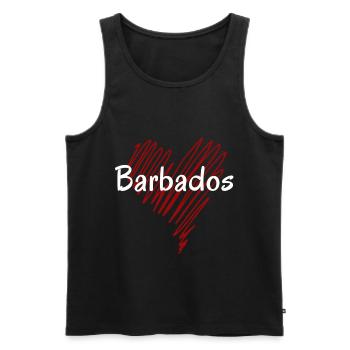 Ich liebe Barbados, Herz Barbados - Männer Premium Bio Tank Top - Schwarz - Vorne - AI Model Male 178 light (178cm)