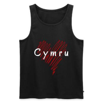 Ich liebe Wales, Herz Wales - Männer Premium Bio Tank Top - Schwarz - Vorne - Michal (187cm)