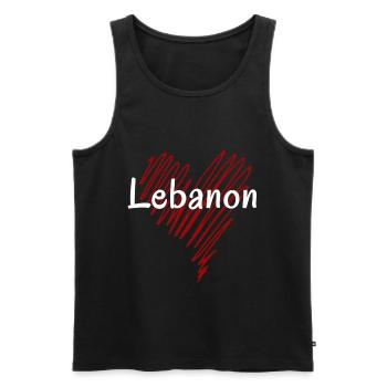 Ich liebe den Libanon, Herz Libanon - Männer Premium Bio Tank Top - Schwarz - Vorne - Michal (187cm)