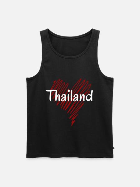 Ich liebe Thailand, Herz Thailand - Männer Premium Bio Tank Top - Schwarz