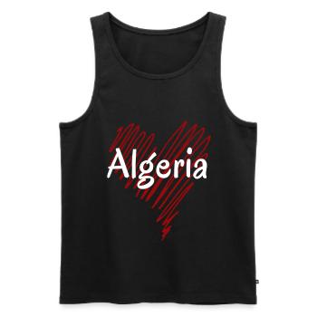 J’aime l’Algérie, c’est le cœur de l’Algérie - Débardeur bio Premium Homme - noir - Devant - Michal (187cm)